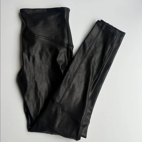 Spanx Faux Leather Moto Leggings in Black Size XL - Picture 12 of 17